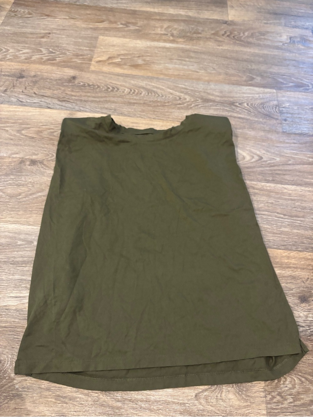 Banana Republic Supima Padded Shoulder Tank Olive Green Muscle Tee Womens S